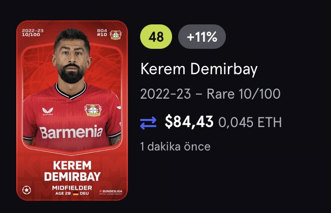 Galatasarayda 3. yerli oyuncunun Kerem olacağını düşünüyorum.

Hem bonusu yüksek, hem fiyat olarak son satışlarının altında, hem de forma ve seri numarası uyumlu olduğu için tek başına +1 koleksiyon bonusu getiriyor. Vazgeçersem satması kolay.

Geriye as oynamasını beklemek kaldı