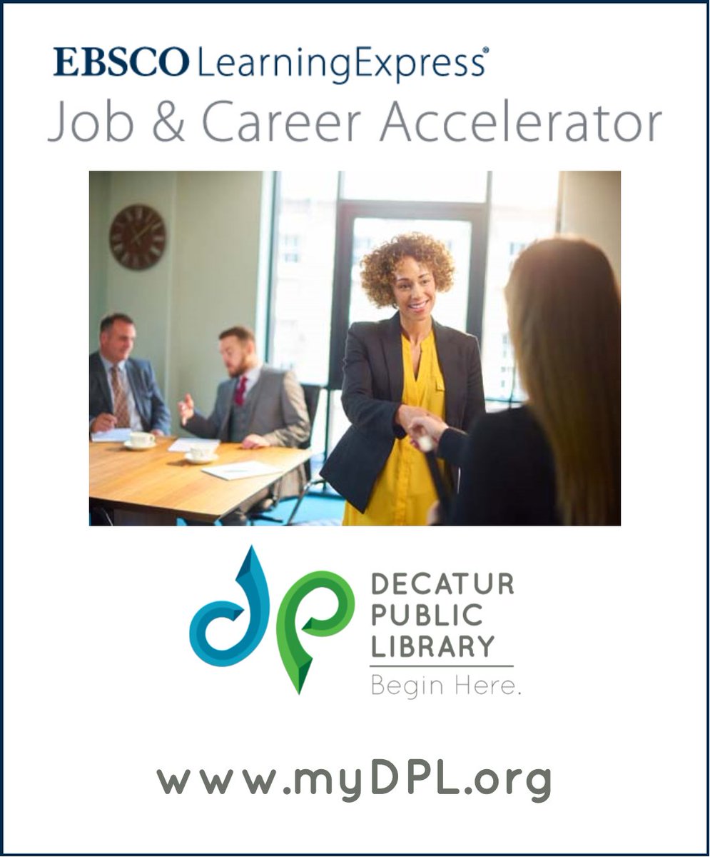 decaturpublib's tweet image. Explore careers in business, finance, education, health science, marketing, STEM and hundreds of other occupations with Job &amp;amp; Career Accelerator from EBSCO   LearningExpress. Get started at myDPL.org and click on LearningExpress. #EBSCOLEX