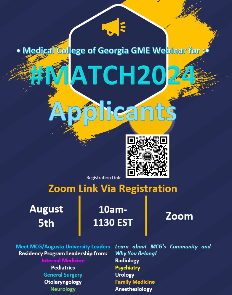 #medtwitter #Match2024 #surgtwitter
All Residency Applicants: Don't miss out on August 5th 2023.  Join us to learn about our community <a href="/MCG_AUG/">MCG</a>