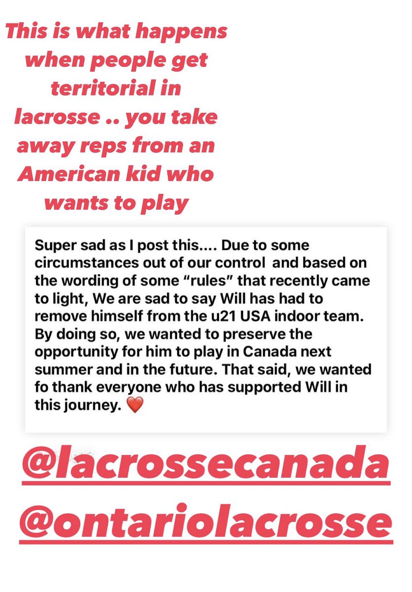 Is this really what we are doing <a href="/LacrosseCanada/">Lacrosse Canada</a> <a href="/OntarioLacrosse/">Ontario Lacrosse</a>
