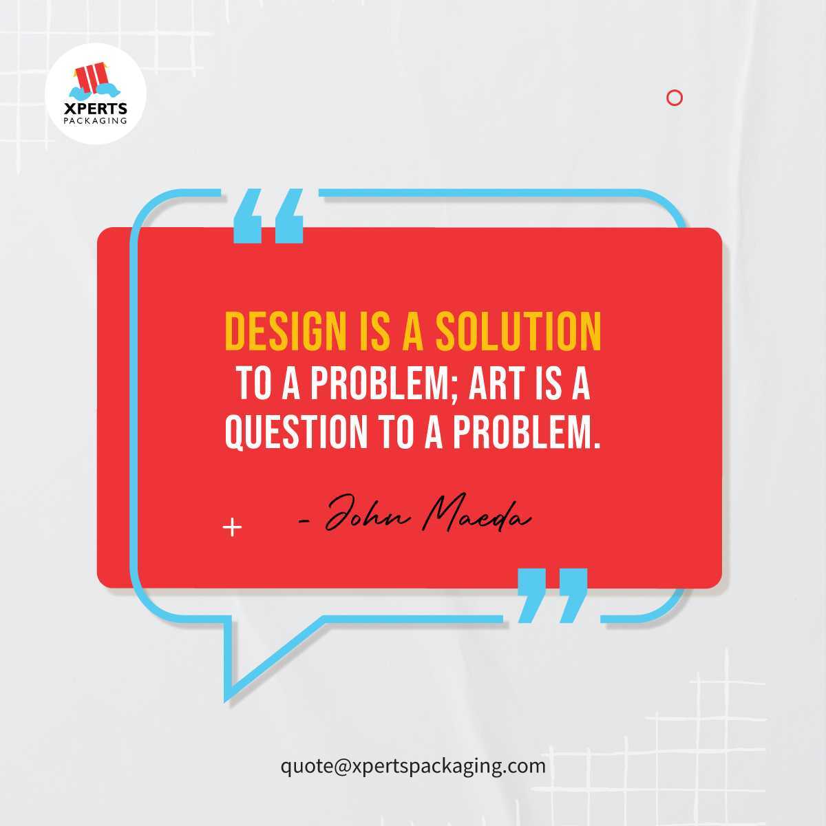 xpertspackusa's tweet image. Design is a solution to a problem; art is a question to a problem. 

- John Maeda

Visit us now for exclusive packaging design: xpertspackaging.com

Email: quote@xpertspackaging.com

Call: +1 8887161078

#CustomBoxPackaging
#PackagingSolutions
#CustomBoxes
#BrandedPackaging