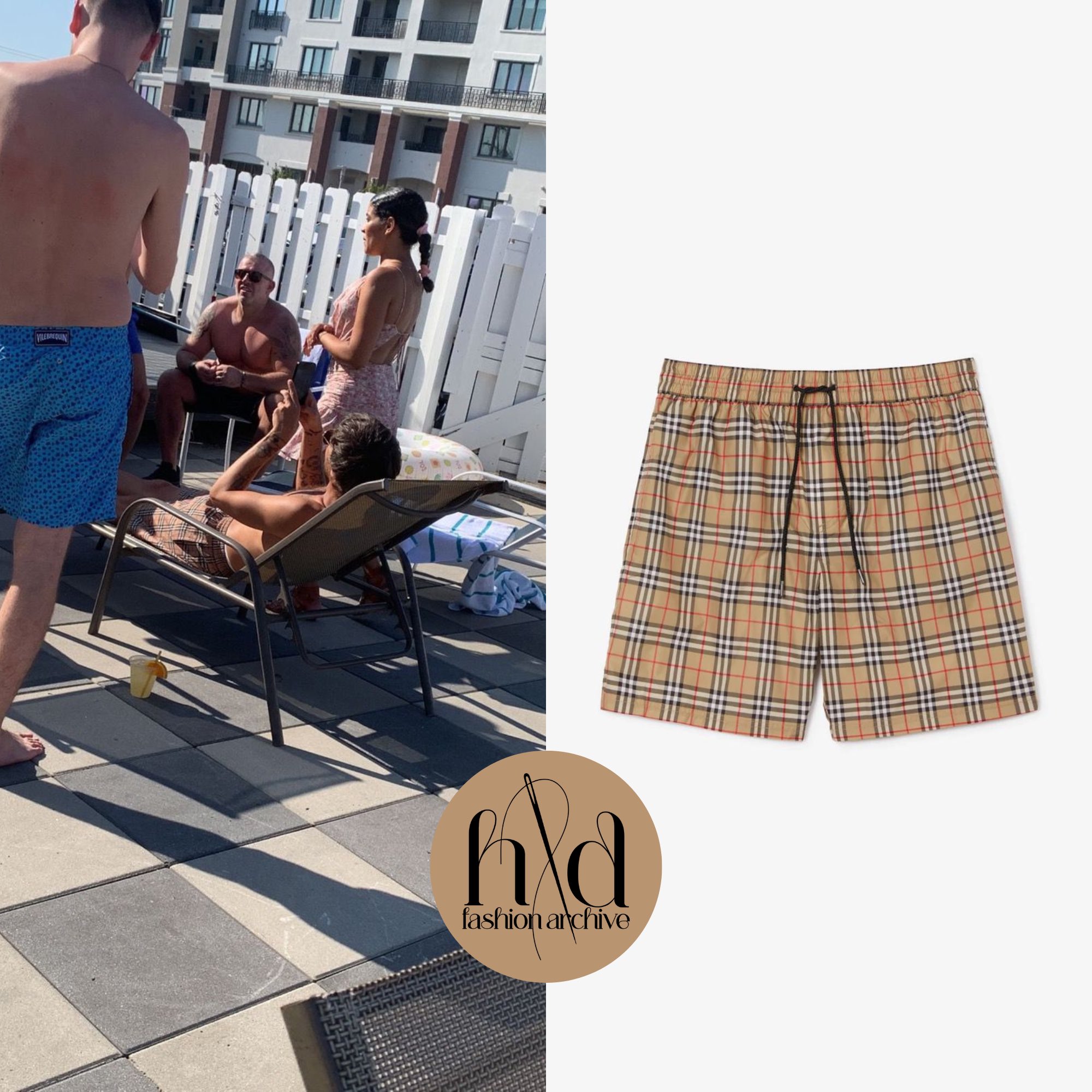 Burberry check drawcord store swim shorts