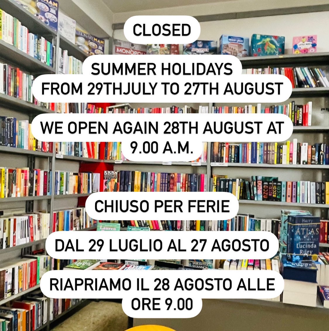 angloamericanb's tweet photo. We are closed for summer holidays❤️❤️❤️…see you at the end of August! Have a lovely summer https://t.co/7dA7D8zQ91