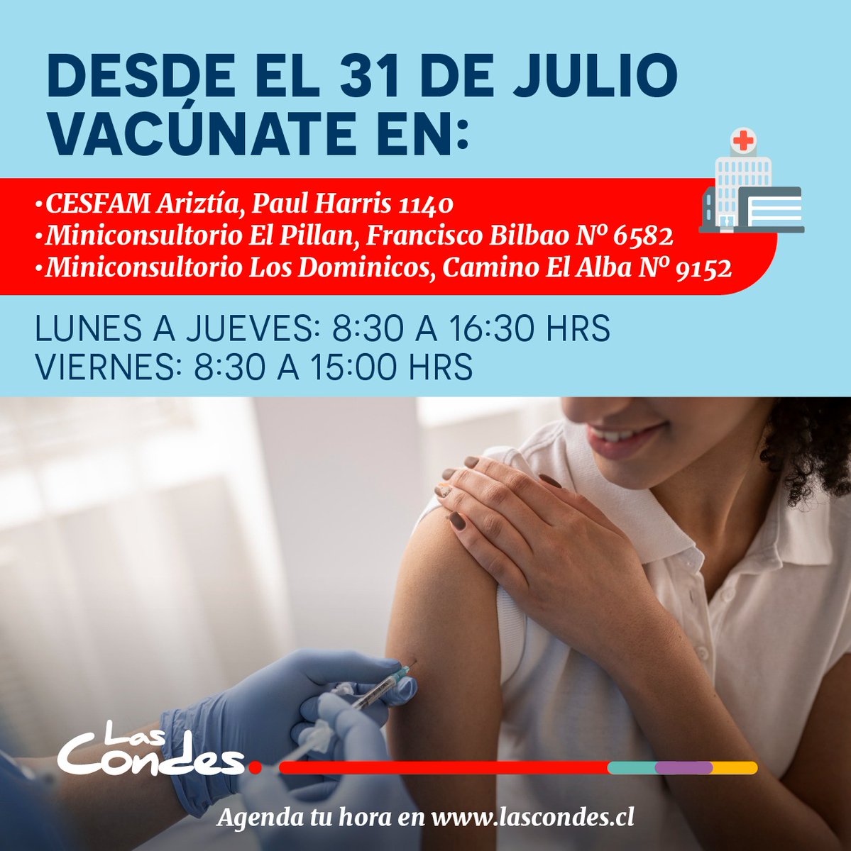Conoce los puntos de vacunación en nuestra comuna, a contar del lunes 31 de julio