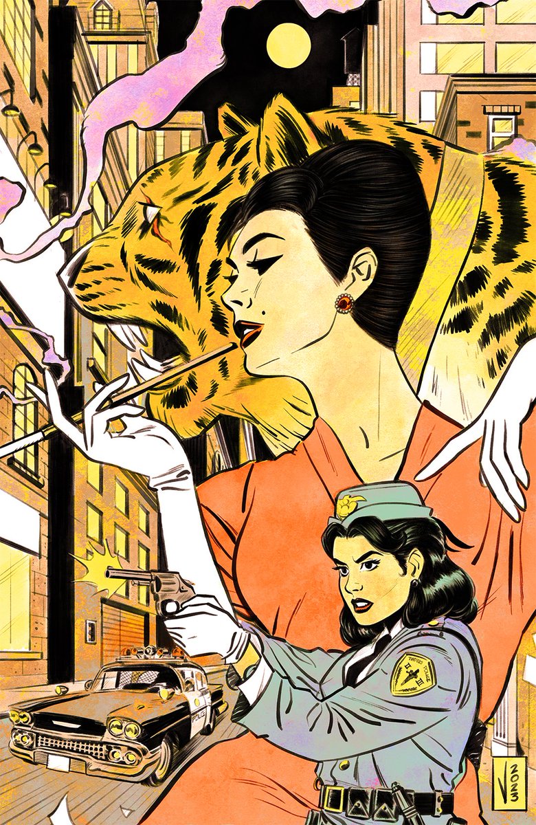 Happy friday, folks! I am pleased to share with you my variant cover for Carrick Esquivel's Jaqueline Jones No.2! Please share, RT and support this comic if you dig. Info in the 🧵 #indiecomics