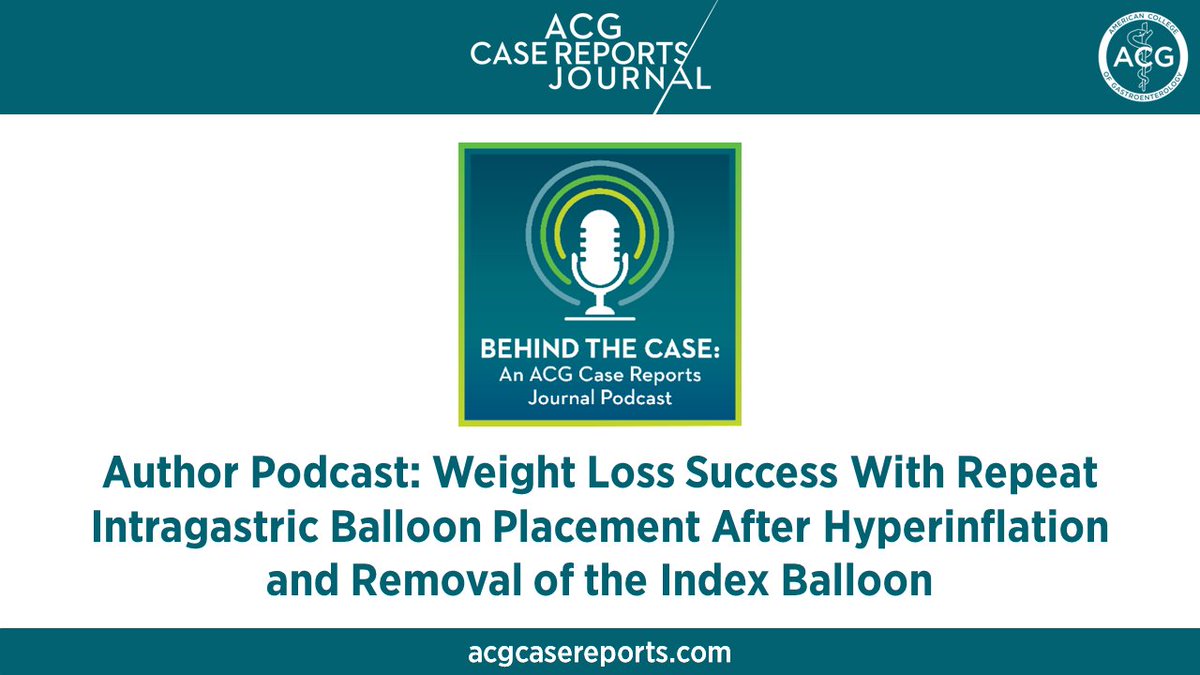 ACGCRJ (@acgcrj) on Twitter photo 🎙️ Author Podcast 🎙️
Weight Loss Success With Repeat Intragastric Balloon Placement After Hyperinflation and Removal of the Index Balloon
Craig, et al.
Listen: bit.ly/3KhJjx0
Read: bit.ly/3KepPcr
<a href="/VibhuC_MD/">Vibhu Chittajallu, MD, ABOM-D</a> <a href="/Jarshah4/">Raj Shah</a> @MichaelCraig_MD <a href="/CarlKayMD/">Carl Kay, MD</a> <a href="/ktswick/">Kendra (Swick) Stilwell</a> 🎙️ Author Podcast 🎙️
Weight Loss Success With Repeat Intragastric Balloon Placement After Hyperinflation and Removal of the Index Balloon
Craig, et al.
Listen: bit.ly/3KhJjx0
Read: bit.ly/3KepPcr
<a href="/VibhuC_MD/">Vibhu Chittajallu, MD, ABOM-D</a> <a href="/Jarshah4/">Raj Shah</a> @MichaelCraig_MD <a href="/CarlKayMD/">Carl Kay, MD</a> <a href="/ktswick/">Kendra (Swick) Stilwell</a>