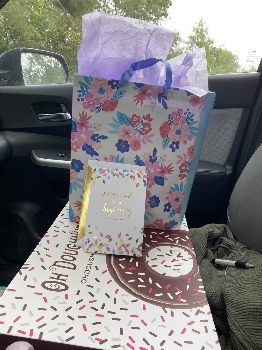 PharmaLauren's tweet photo. A wonderful day with the @SafeRx4Kids lab which included tacos, donuts, passing the mini-golf trophy (4th year) and a farewell to Sophia.

I wrote all my sappy words in your card so I'll save face here and just say that we are all very proud of you🥰 @UM_RadyFHS @um_pharmacology https://t.co/H2kkokmtKB