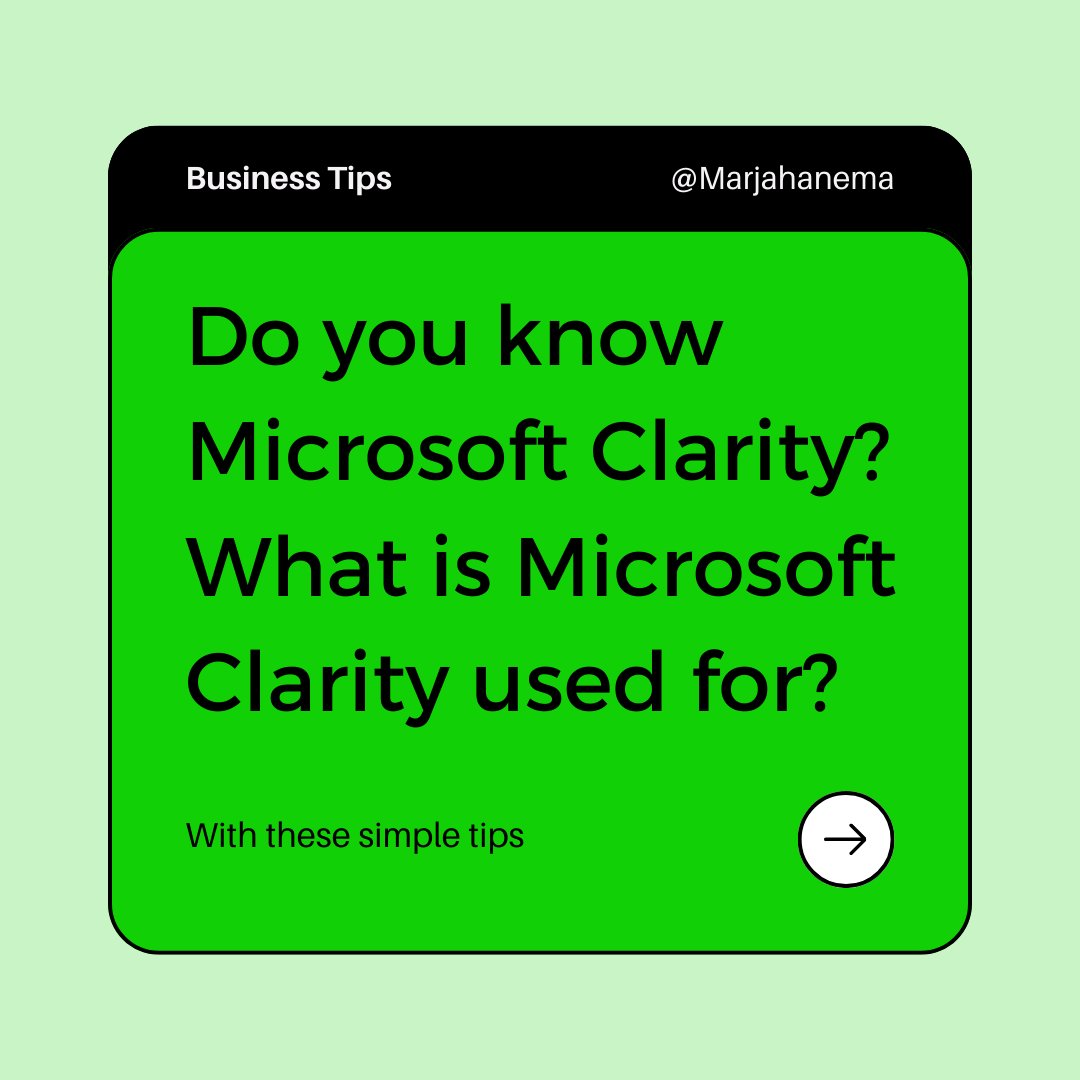 marjahan_ema's tweet image. Do you know about Microsoft Clarity? Why it is So Important for your Website? 
Do you have a blog or E-commerce Website? Then Microfost Clarity is a powerful tool for you to understand the behavior of your website users.
#Microsoftclarity #heatmap #webmastertool