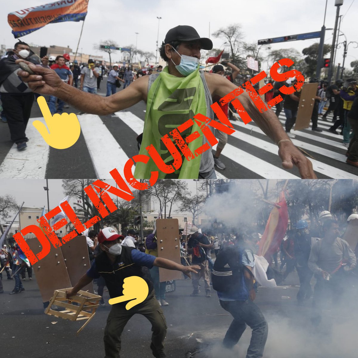 VirgiDArbulu's tweet photo. ¡No son manifestantes, son DELINCUENTES! 🤬
El @congresoperu debe elevar las penas a los delincuentes que agredan a la @PoliciaPeru.
#TomaDeLima https://t.co/5DoqxwjPXg