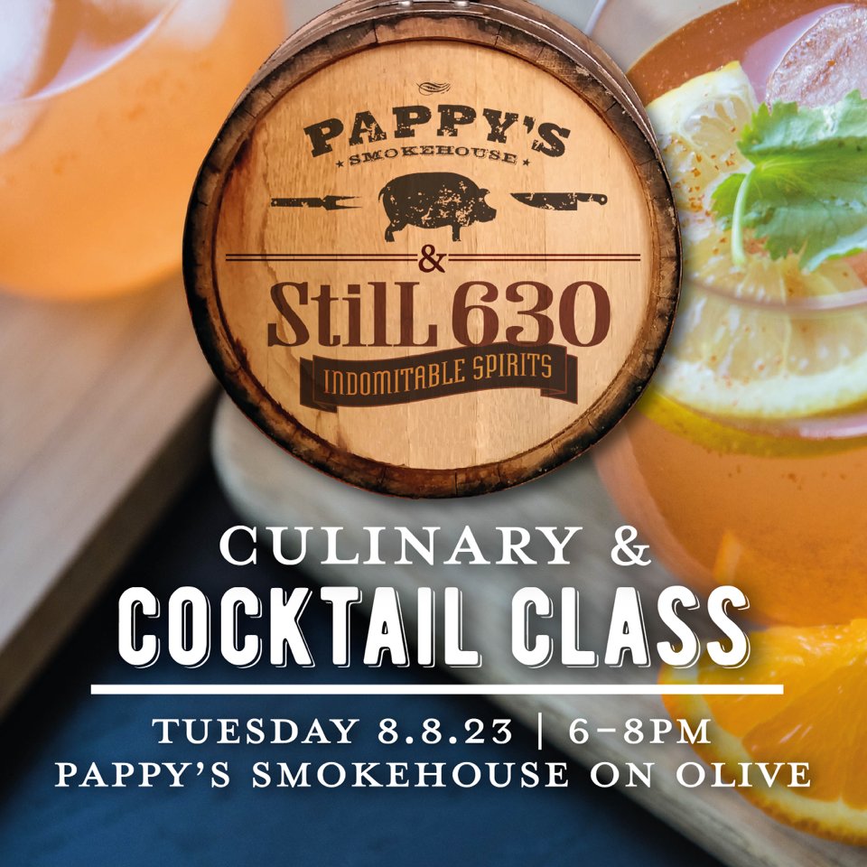 The FIRST in a series of Cocktail Classes with our friends at @STilL630 is happening Tuesday, August 8th in Pappy's private event space. 🙌 LEARN MORE at still630.com/products/still…, and get your tickets purchased ASAP. This is going to sell out fast! 😎 #pappyssmokehouse #still630