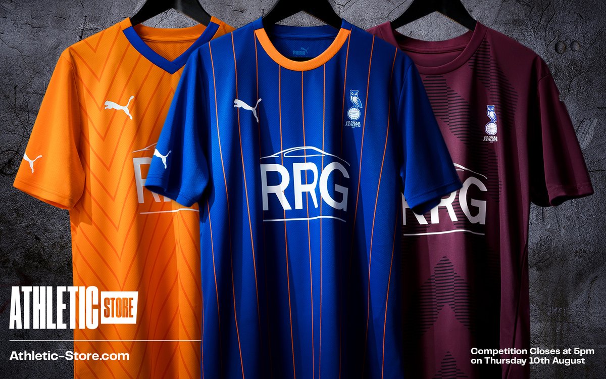 OfficialOAFC's tweet image. 👕 To celebrate tomorrow's opening of the Athletic Store, we're giving one lucky fan the chance to win all three 2023/24 shirts.

To enter:

📲 Like &amp;amp; RT this tweet
🚗 Follow main partner @rrg_group
➡️ Reply by tagging in three other fans

athletic-store.co.uk | #oafc