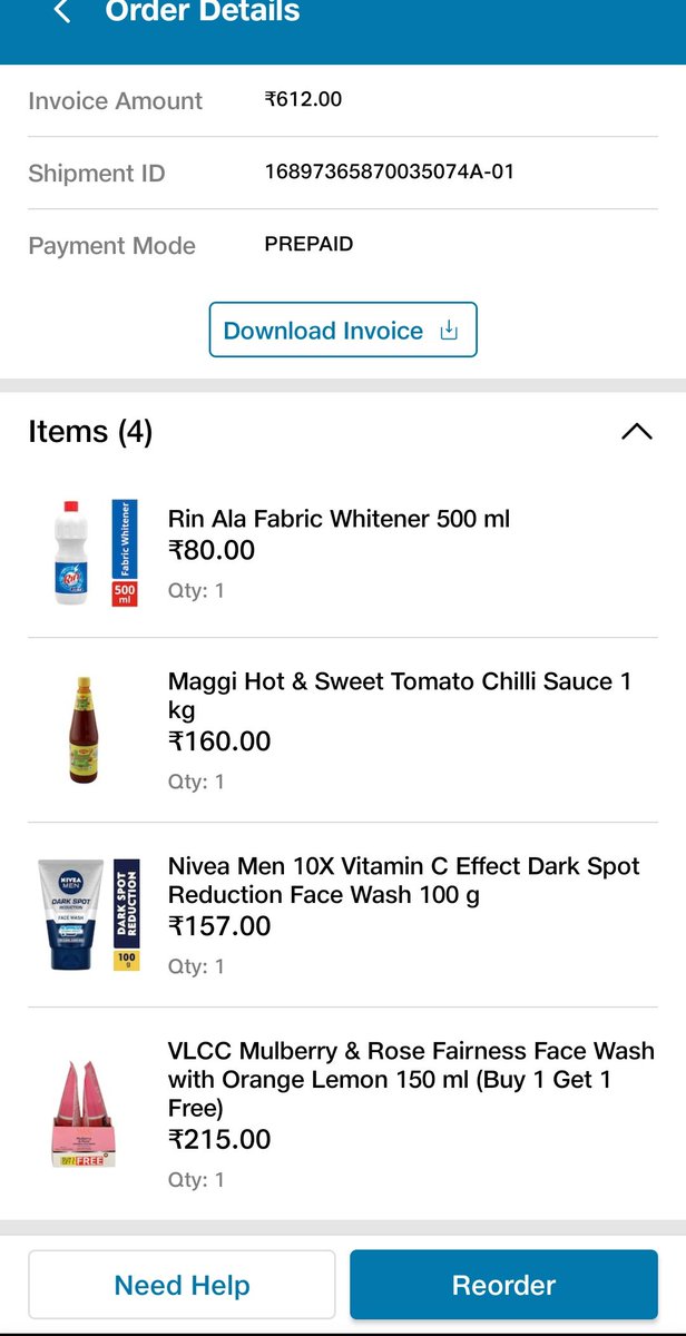 HatimMotorwala's tweet photo. @JioMart_Support 
Complaint number 690216408748.
While placing the order the product vlcc facewash had a buy 1 get 1 free offer. But the free product was not delivered. Raised complaint, but no call back within said 48 hours. Is the complaint process just for name sake? https://t.co/bGnjUBA1Um