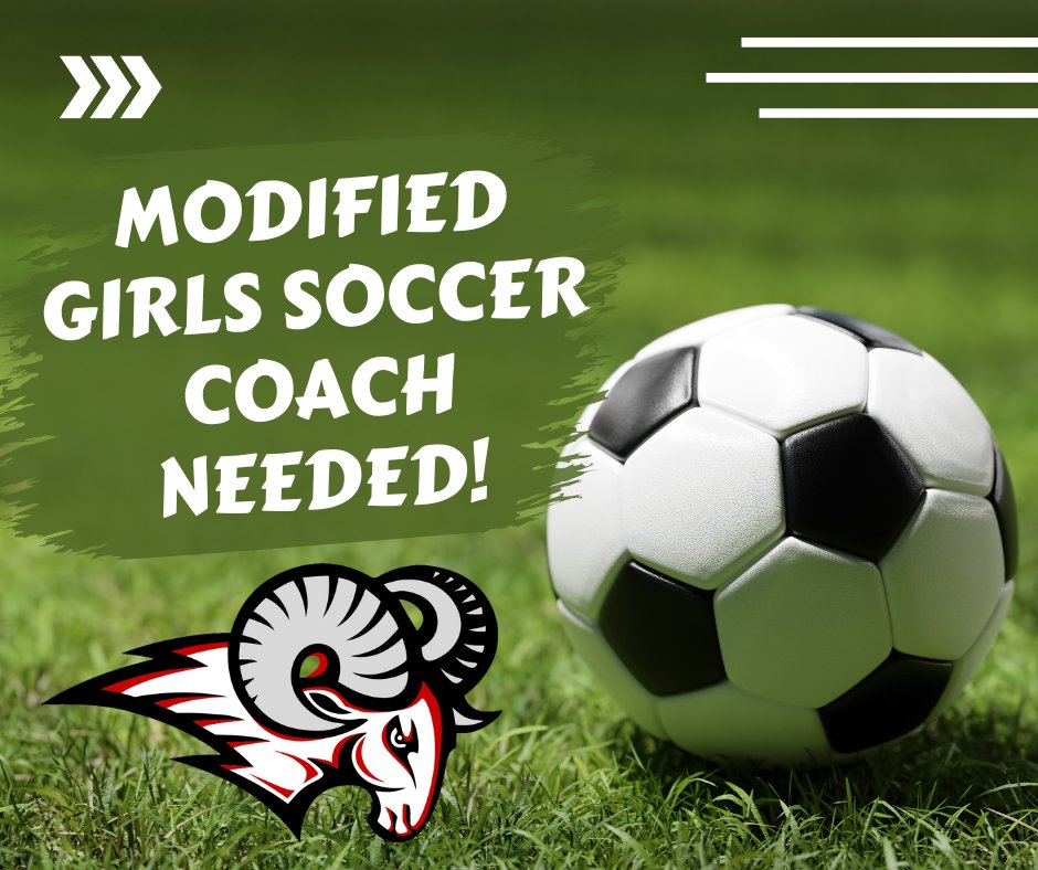 The Red Creek Modified Girls Soccer team is looking for a Head Coach. If interested, please contact David Welcher at 315-754-2066 or at David.Welcher@rccsd.org.