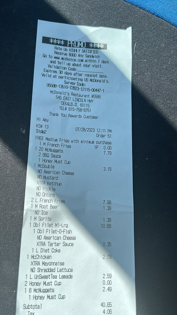 ButchMommy's tweet photo. @McDonalds Is this acceptable? I am driving back now. Let’s see if anyone actually cares. And I didn’t realize I got a medium iced tea lemonade instead of the large I paid for. https://t.co/wOCpvfXWvC