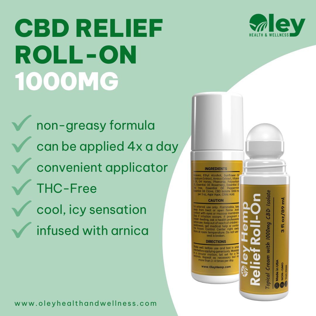 oleyhempfarms's tweet photo. Ours CBD Relief Roll-On is a power-packed product designed to invigorate, commonly used for strains, sprains, arthritis, and aching muscles.

👉 Learn more: https://t.co/YPIOeWZRco

#fitness #relief #topical #workout #muscles #musclebuilding #fitnessmotivation #pain https://t.co/hOuQNjvglI