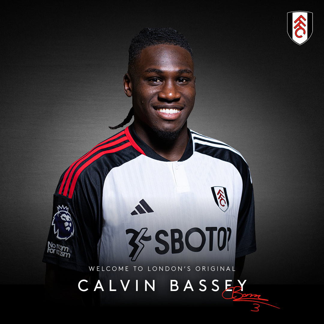 FulhamFC's tweet photo. Welcome to Fulham, @CalvinBassey! 🤝