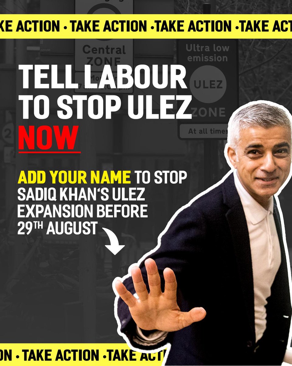 JuliaLopezMP's tweet photo. Sadiq Khan will hit more London families and businesses with his £4,500 a year ULEZ. This is a tax on hardworking Londoners. With just 1 month to the start date, Conservatives across London are calling on the Mayor to stop it. Support our campaign at: https://t.co/QTWvQbRohd https://t.co/6SymRFa3Uf