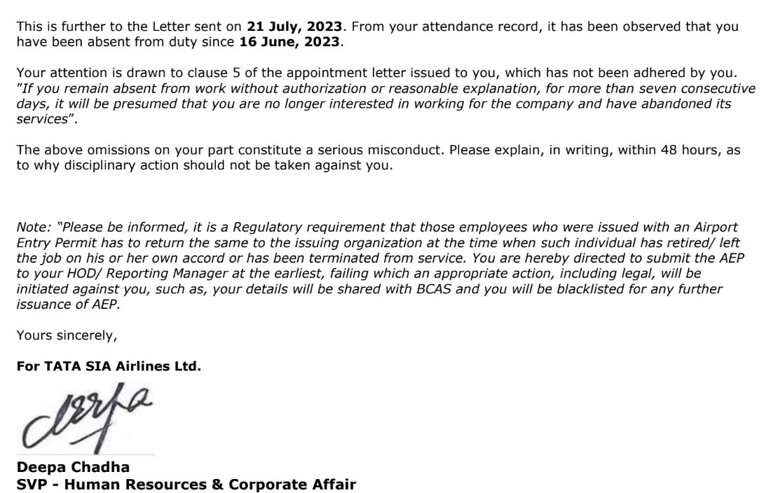 AwakenIndia's tweet photo. Airline companies coming up with new threats to pilots to stop them from leaving. this time the new plans were devised by @airvistara. they alleged that AEP was not handed over to them and threatened to report to @BcasHq. I decided to inform the DG, BCAS myself. https://t.co/XQTzqLKjDV
