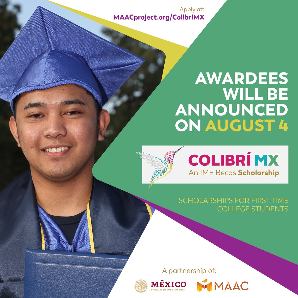 colibrimx1's tweet photo. The Colibri MX Scholarship evaluation process is well underway! 🙌 

Awardees will be selected by August 4. Make sure to check your inbox, an email notification will be sent out. 📨⏰

#ColibriMXScholarship #HigherEducation #CollegeScholarships https://t.co/neObNDd9c2