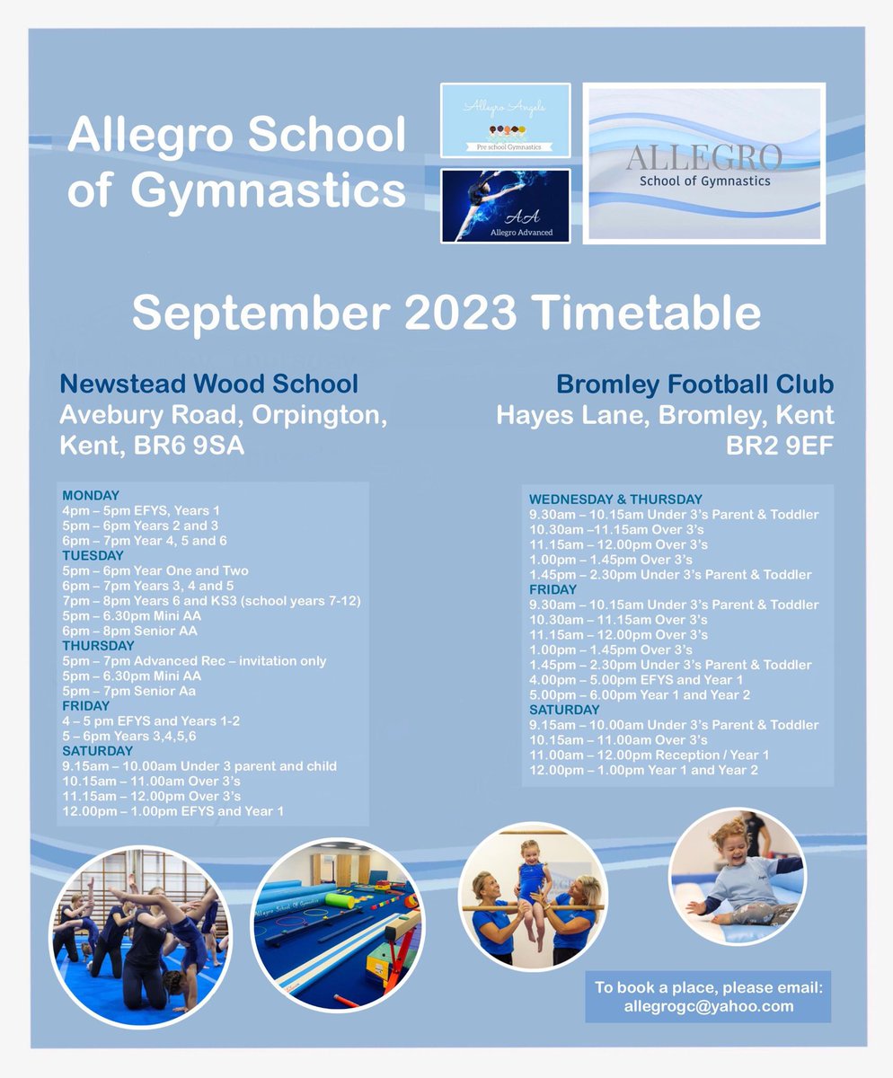 AllegroGym's tweet photo. We are now offering places for September 💙
@bromleyfc @BromleyFCTrust https://t.co/UV9ilx51hl