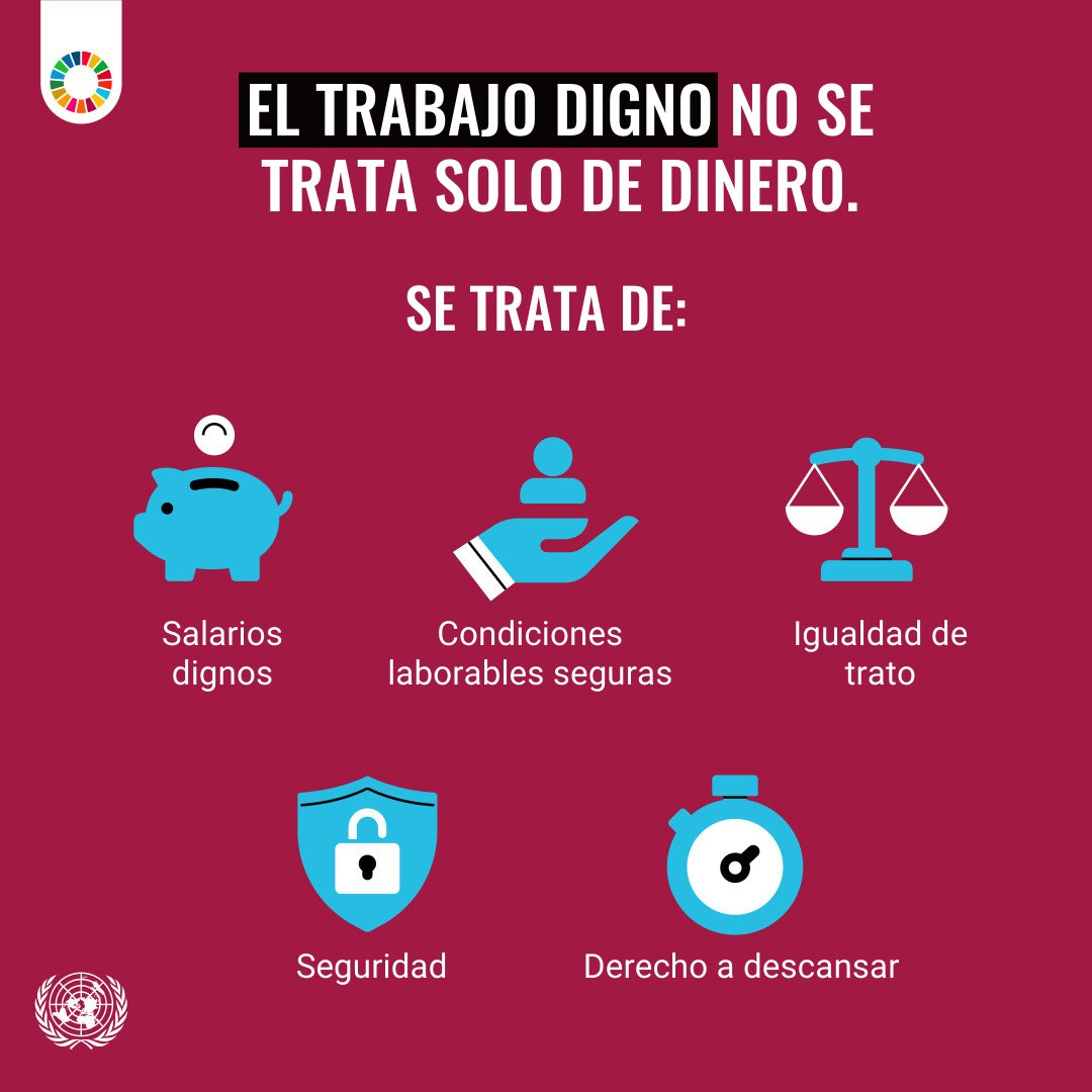 ONU_es's tweet photo. Tener un trabajo debería permitir vivir una vida digna y no una de pobreza.

Apoya el cumplimiento de los #ObjetivosMundiales para impulsar un crecimiento económico sostenible y trabajo decente para todos.

https://t.co/c5qJ2TiFo0 https://t.co/nhCVf5Slgd
