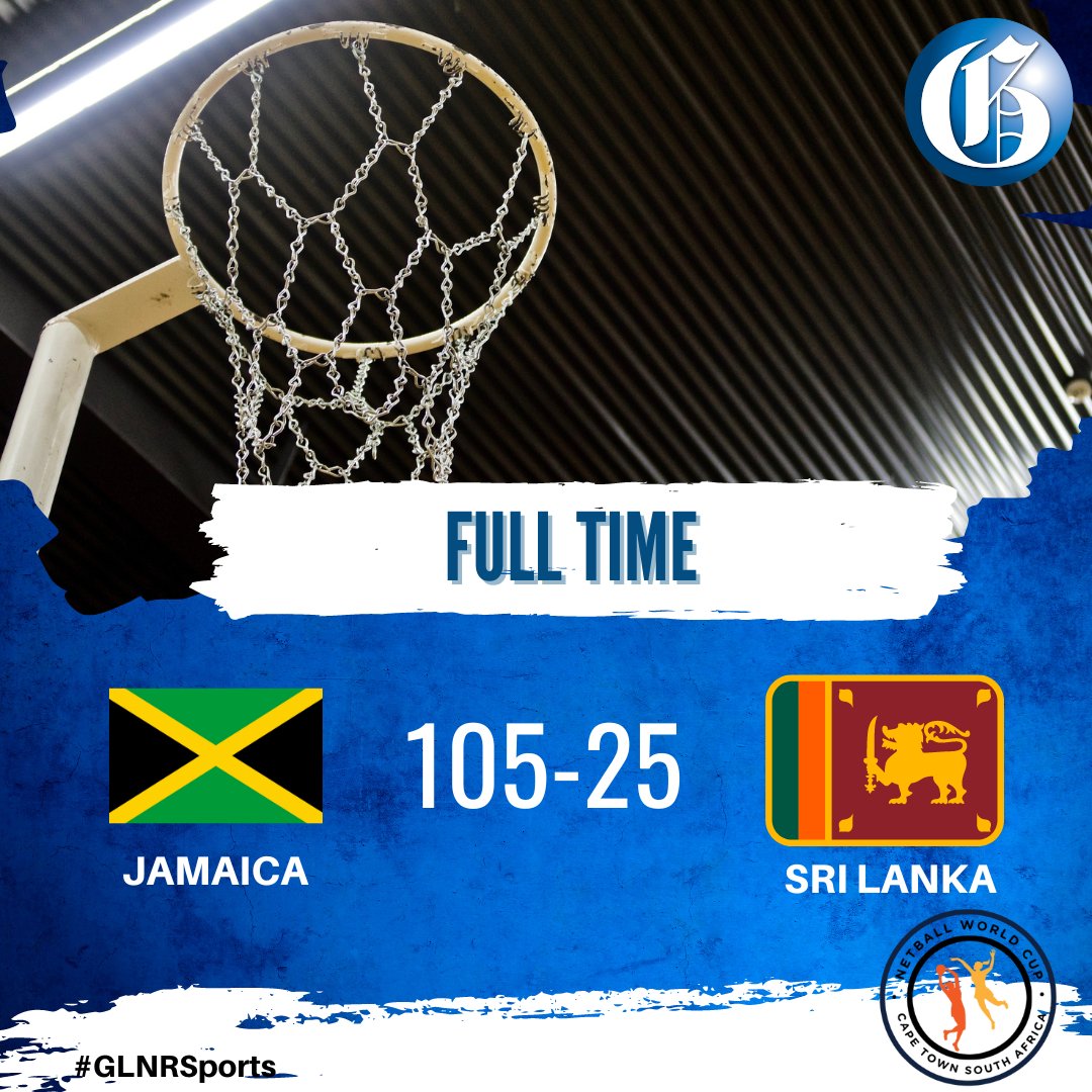 JamaicaGleaner's tweet photo. The Sunshine Girls show why they are major contenders for the Netball World Cup title with a spectacular performance against Sri Lanka in their first match of the competition. At the end of the match, the final score is 105-25. #GLNRSports #NetaballWorldCup2023 https://t.co/7FVubOtk24