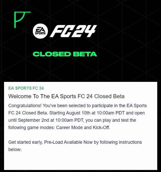 Kevin K 🐀 FUT on X: 🚨Second wave of EAFC 24 Beta Codes has rolled out🚨  Check your email, I got the beta finally 😍  / X