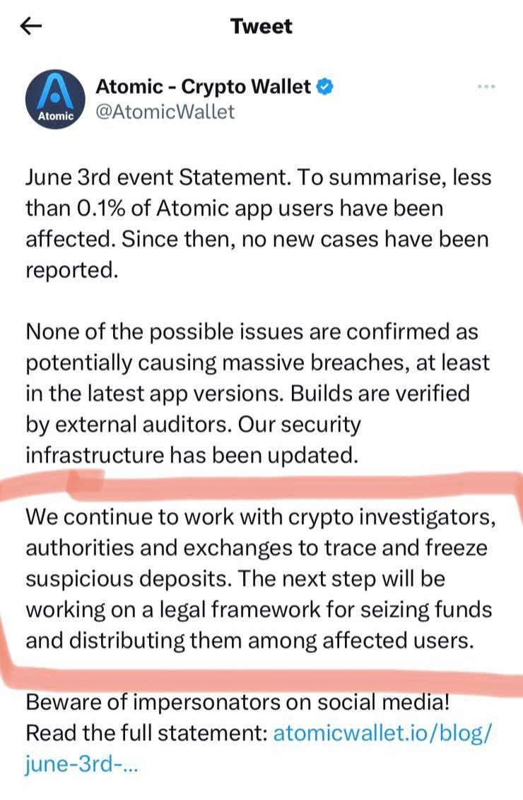 AtomicWallet is a SCAM tweet media