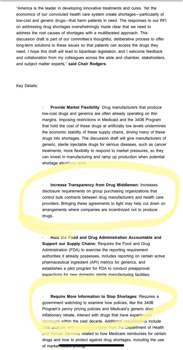 Marion E Mass, M.D. #patientsfirst #scrubsnotsuits (@mass_marion) on Twitter photo Wowza, <a href="/HouseCommerce/">Energy and Commerce Committee</a> asked stakeholders to weigh in on drug shortages by July 7
3 weeks later, we have a draft:
🔦 sunshine on #GPO plus 👀 into 340B!
Thank you <a href="/cathymcmorris/">CathyMcMorrisRodgers</a>
Check it out here energycommerce.house.gov/posts/chair-ro…
<a href="/AMACforAmerica/">AMAC</a> <a href="/Free2CareHC/">Free2Care</a> Wowza, <a href="/HouseCommerce/">Energy and Commerce Committee</a> asked stakeholders to weigh in on drug shortages by July 7
3 weeks later, we have a draft:
🔦 sunshine on #GPO plus 👀 into 340B!
Thank you <a href="/cathymcmorris/">CathyMcMorrisRodgers</a>
Check it out here energycommerce.house.gov/posts/chair-ro…
<a href="/AMACforAmerica/">AMAC</a> <a href="/Free2CareHC/">Free2Care</a>