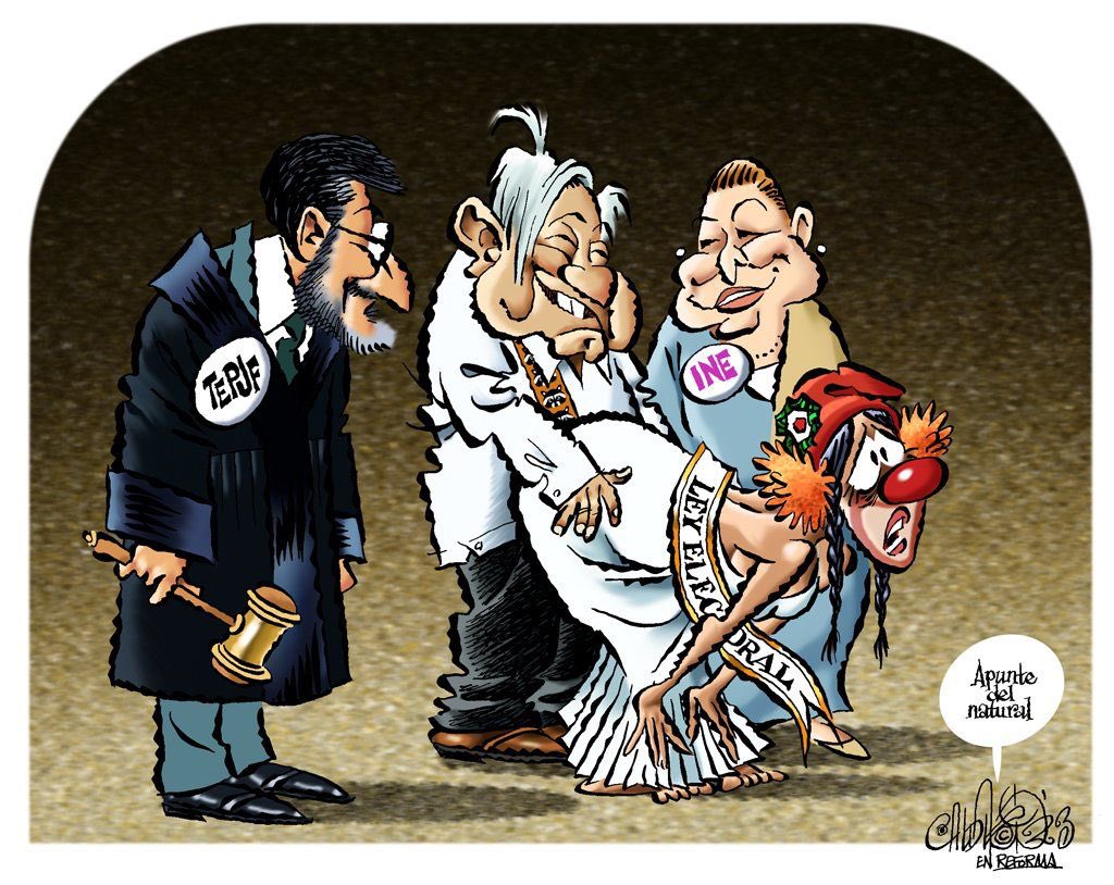 JLozanoA's tweet photo. ⚠️ “Y no me vengan con el cuento de que la ley es la ley”. Véngache pa’ acá. 

Espléndido @CartonCalderon @Reforma 

@INEMexico @TEPJF_informa https://t.co/akltynmlG5