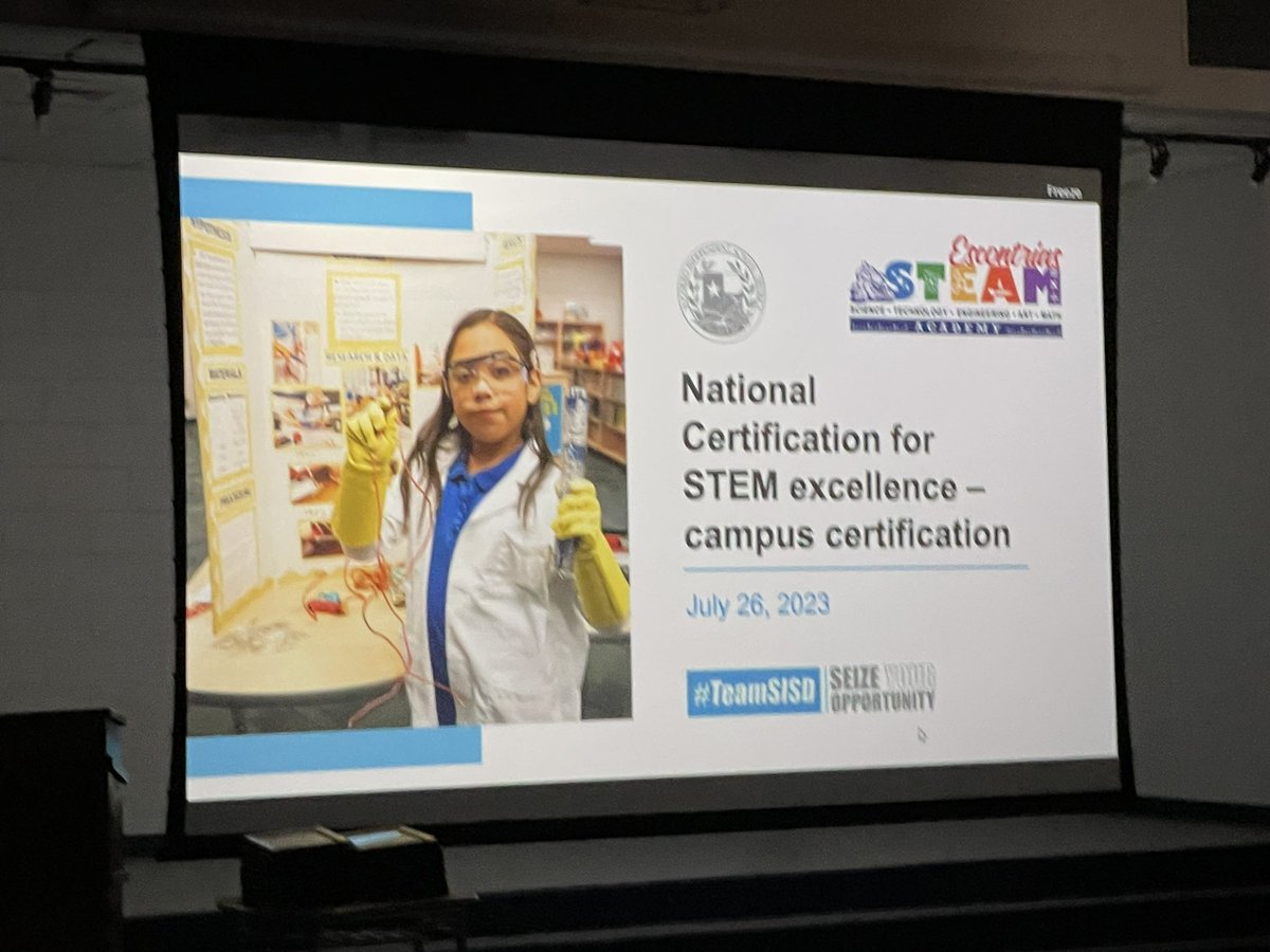 Cmarquez_EES's tweet photo. We are the 1st STEM certified campus in El Paso! Way to go Bullpup teachers. https://t.co/zPQ9mL3OmX