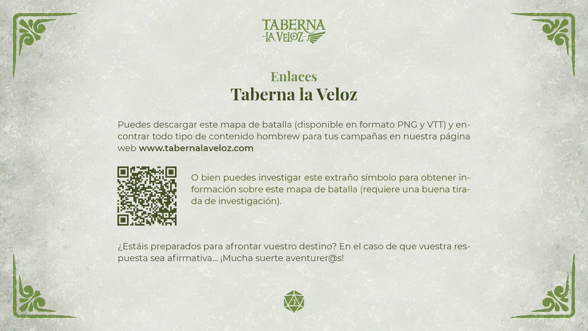 tabernalaveloz's tweet photo. La taberna en la que todas las aventuras comienzan, si entras ya sabes lo que te espera... ¿O quizás no?

Ya tenéis disponible el mapa de la Taberna la Veloz en formato PNG y VTT en nuestra página web.

¡Hasta pronto aventurer@s! https://t.co/TKg2dRAyUn