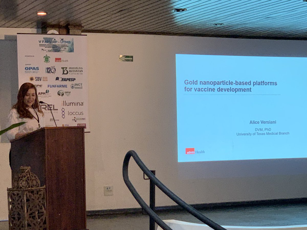 create_neo's tweet photo. Our Dr. Alice Versiani @afversiani is kicking off the afternoon seminar series w/ her talk on 'Gold nanoparticle-based platforms for vaccine development '. @UTMBProvost @create_neo @sbv @CREID_Network @ASTMH @Virology_FAMERP @ACAV_ASTMH @ihii_utmb https://t.co/IuO4wsXbPD