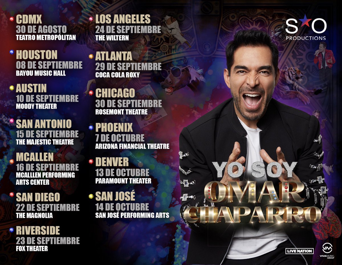 chuladasfansoch's tweet photo. Estas son las primeras fechas del Tour #YoSoyOmarChaparro
No te lo puedes perder!!!
@OMARCHAPARRO
#SOProductions https://t.co/4QQ2A8AYFj