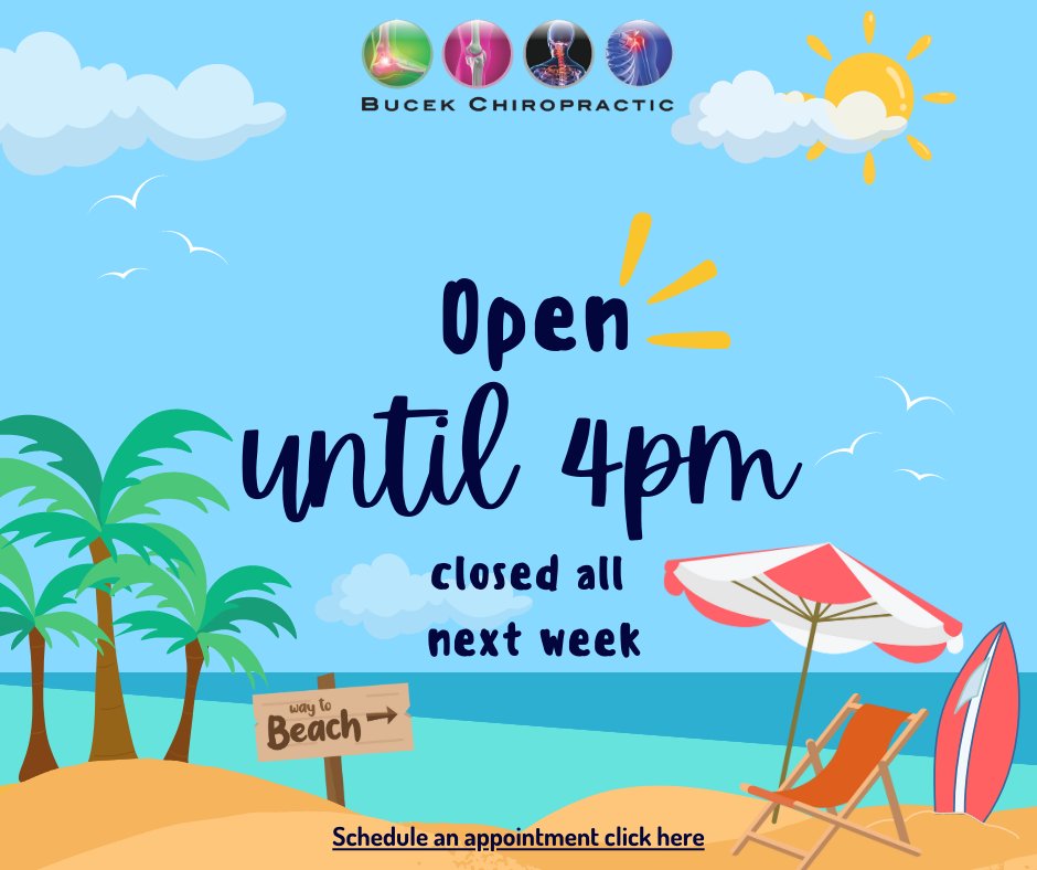 BucekChiro's tweet photo. Call, text us at (331) - 248-5777 or use our online scheduling portal https://t.co/iBQFBQYBgc to make an appointment today before we are closed for a week! https://t.co/uNek34TcA7