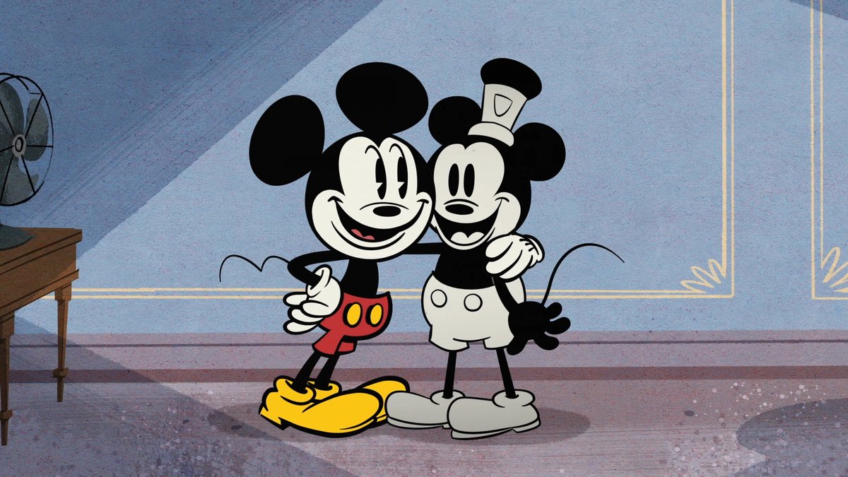 WaltDisneyCo's tweet photo. Discover how #TheWonderfulWorldOfMickeyMouse returns to Mickey's roots in the new short #SteamboatSilly, now streaming on @DisneyPlus: https://t.co/GcvFTyO8Rf https://t.co/dZK8iMXTao