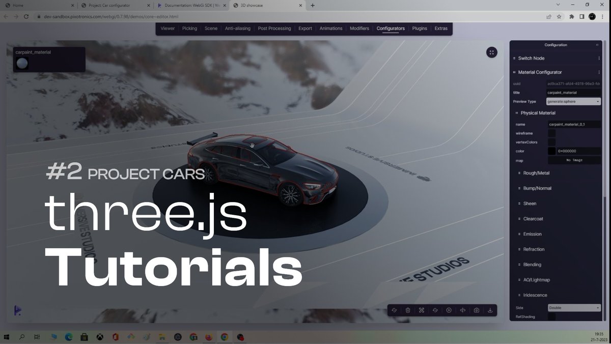 ImmersivStudios's tweet photo. New #threejs video tutorial is online!

https://t.co/E7whMMh1pl

Learn in this video how we use @pixotronics SDK + @threejs to build Project Cars! https://t.co/rz7Da2C9FY