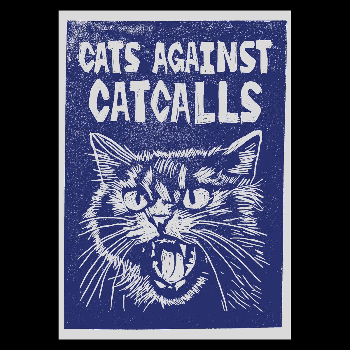 AntifaGraphics's tweet photo. Cats against catcalls
+++
Download this design in high-resolution from our web archive!
Link: https://t.co/1UoSNGhpIr
#catcalling #stopcatcalling #stopstreetharassment #feminism #catsagainstcatcalls #catcalls #chalkback #nomeansno https://t.co/ihPvV2GFIP