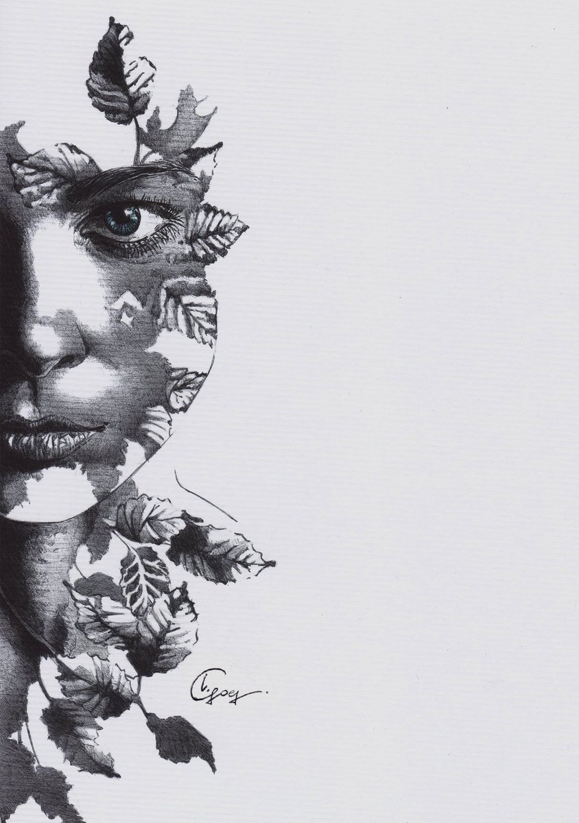 vgoes__'s tweet photo. I love to draw faces too, don't ask me why I didn't more of that. Faces are expressive, beautiful and deep. I  promise draw more now!

Model: Laura La Rencia
#treewoman #portraitwoman #illustration #ballpointpen #beautifulbizarre #surrealism #surrealart #surrealartist https://t.co/AcyMBNK7PT