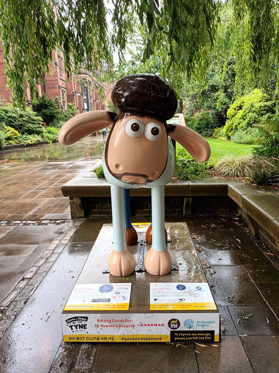 arlsbit's tweet photo. @LewyLady @stoswaldsuk @urbangreenncl #ShaunontheTyne at Newcastle University outside @FineArtNCL @HattonGallery @StudentsNCL @NUEstates https://t.co/gqk0AdOD7q
