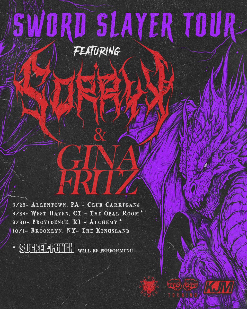 EAST COAST TOUR 🗡️ I’m so excited to bring the Sword Slayer Tour to the east coast for the first time with <a href="/GinaFritzCT/">Fritz</a> and other special guests! Grab your tickets with the link below! 💜

Tickets: tourlink.to/swordslayer