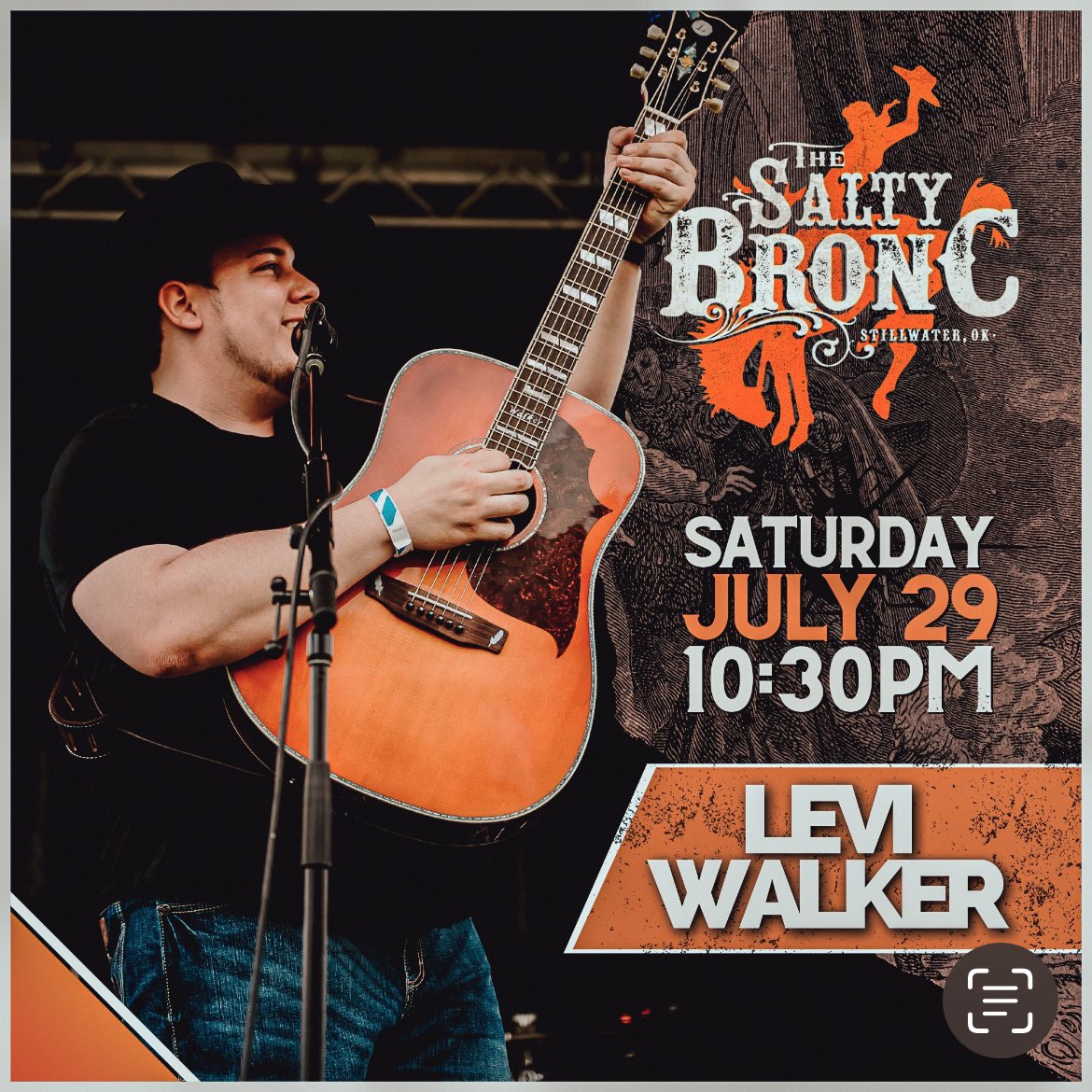 Levi Walker will take the stage tomorrow night!! Don’t be late! #thesaltybroncsaloon #homeofdirtandspirits #supportlivemusic @leviwalkermusic