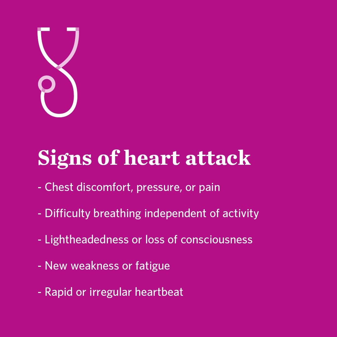 Cardiac arrest and heart attack are conditions that require urgent care — but they're not the same. Heart attack occurs when blood flow to the heart is blocked; cardiac arrest occurs when the heart stops beating. If you feel these symptoms, call 911 or go to the ER immediately.