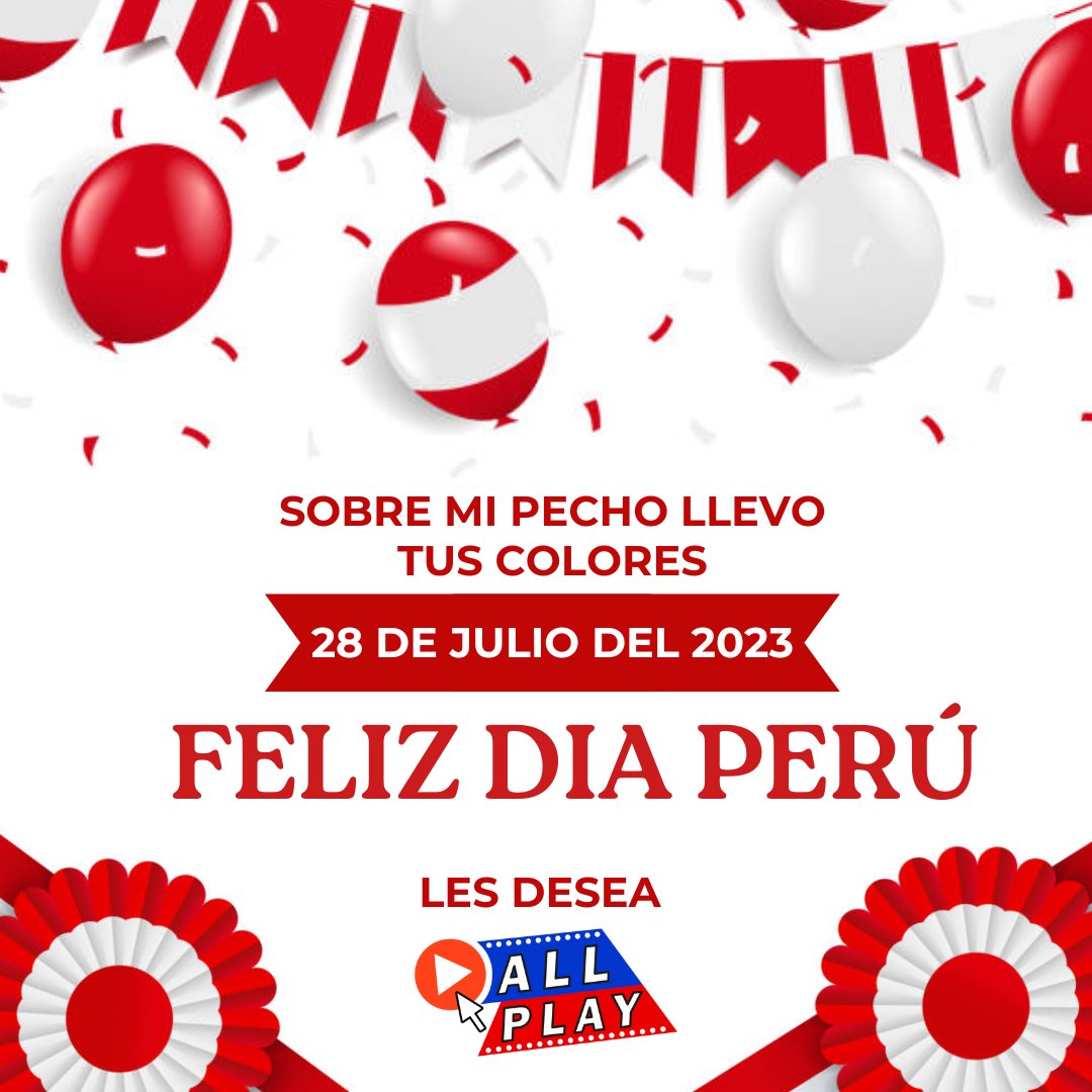 allplay28's tweet photo. Orgullosos de ser Peruanos. ❤️🤍❤️

#felizdiaperú #perú #teamoperú #FiestasPatrias2023 #fiestaspatriasperú #contigoperú https://t.co/7qbtcDLjZO