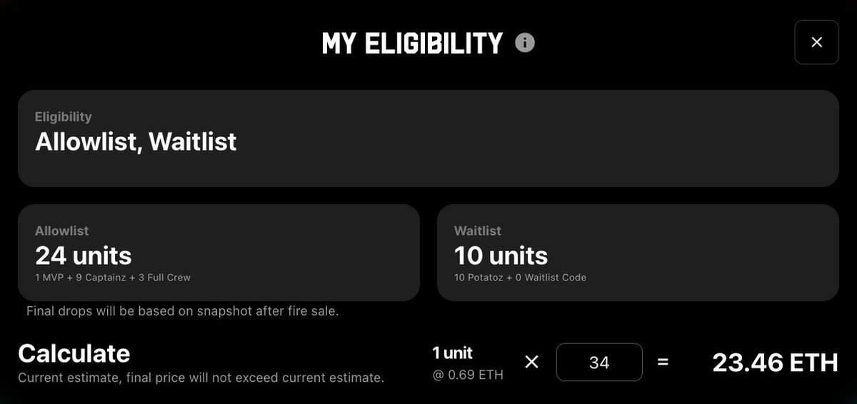 "Fire Sale Eligibility" Checker for holders is also live!
