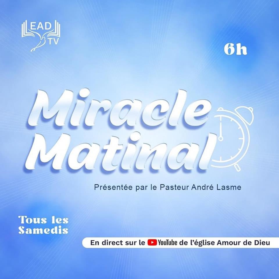 EgliseEAD's tweet photo. 🕊 𝐌𝐢𝐫𝐚𝐜𝐥𝐞 𝐌𝐚𝐭𝐢𝐧𝐚𝐥

En direct sur la chaîne YouTube de l’Église Amour de Dieu, retrouvez-nous tous les samedis à 6h du matin pour miracle matinal, votre émission conduit par le pasteur André Lasme.

https://t.co/uIGF0KTVbz https://t.co/pCdqAT8geS