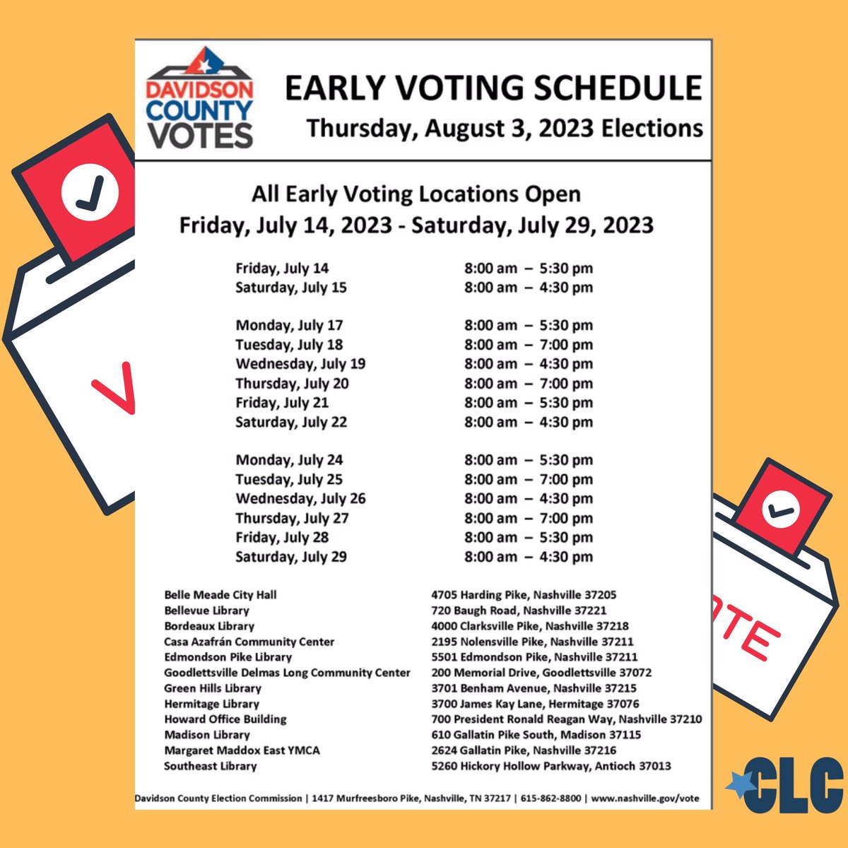 IATSE492's tweet photo. 🚨LAST DAY OF EARLY VOTING🚨

Saturday is the last chance for early voting before Election Day Thursday, the 3rd of August! 

Less than 10% of registered voters in Metro Nashville have voted. Let's make a difference with candidates who support working families!! 

#iatsevotes https://t.co/KG9bMEK2v8