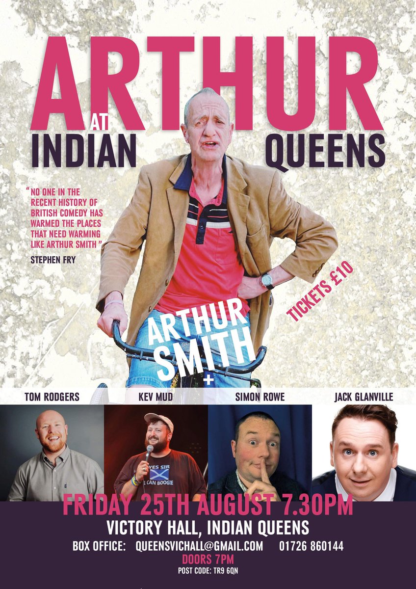 QueensVicHall's tweet photo. Move quick if you want to see @ArfurSmith live at the Victory Hall! https://t.co/X24NRJMGIw