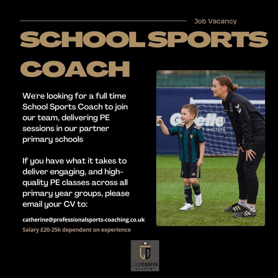 📣 | Seeking Exceptional Sports Coaches!

Are you a highly skilled and passionate Sports Coach looking for an exciting opportunity? Look no further!

📧 | To apply, send your coaching CV and a brief introduction to Catherine via her contact details provided below:

<a href="/LiamCooper__/">Liam Cooper</a>