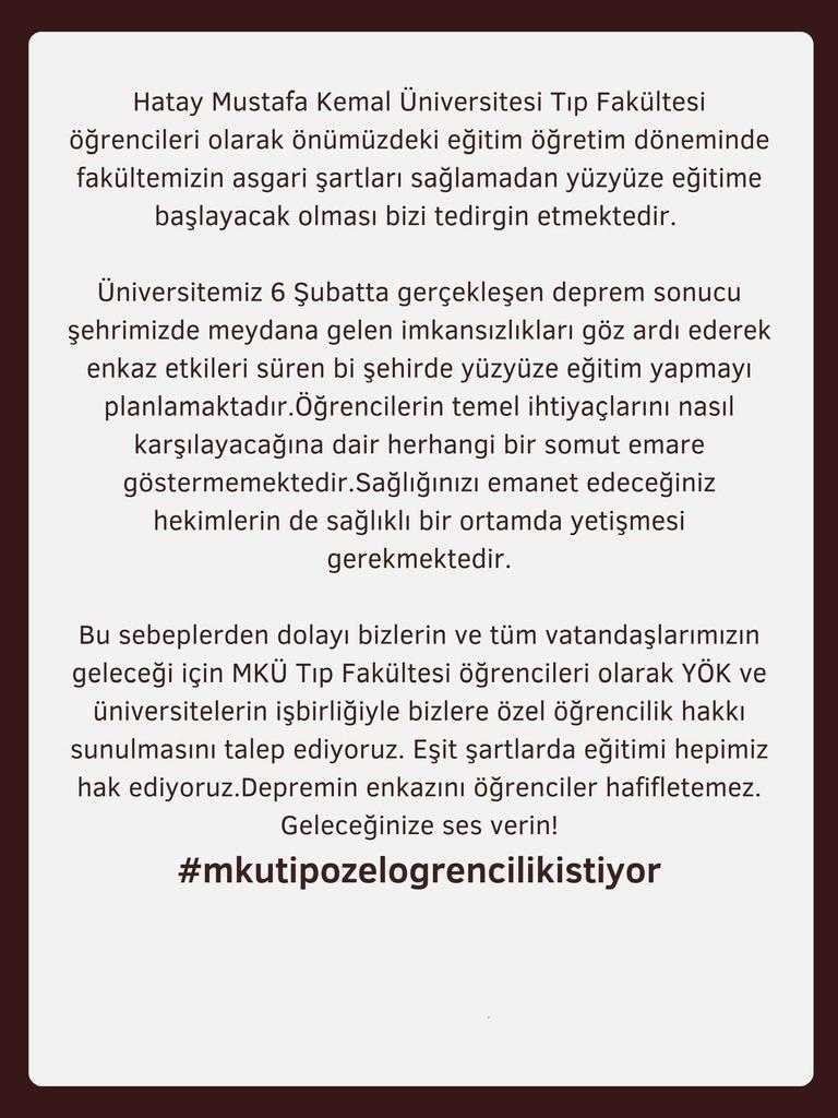 @tutituti3T Hocam lütfen sesimizi duyurur musunuz zor durumdayız mağdur olacağız Mkü tıp öğrencileri olarak
